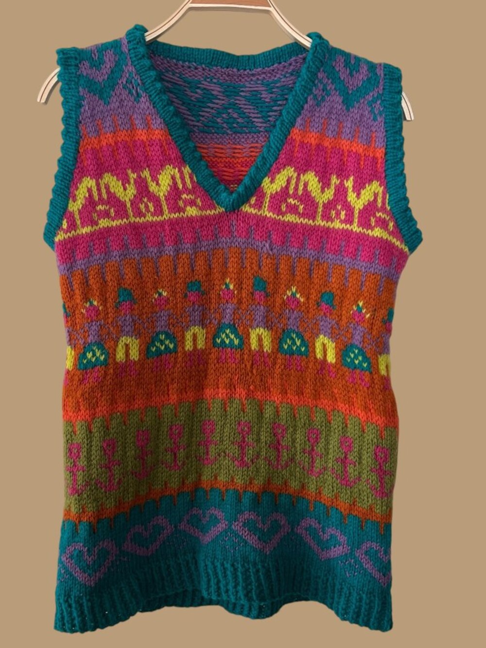 Vintage 70s Farm Animals Sweater Vest